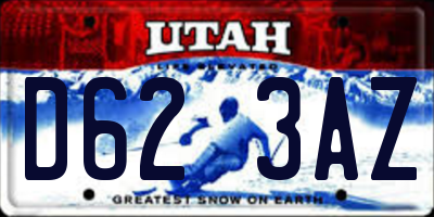 UT license plate D623AZ