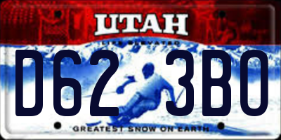 UT license plate D623BO