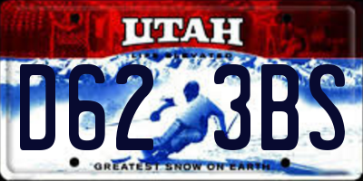 UT license plate D623BS