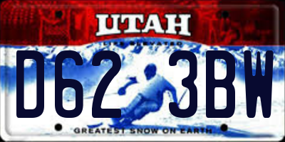 UT license plate D623BW