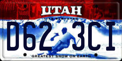 UT license plate D623CI