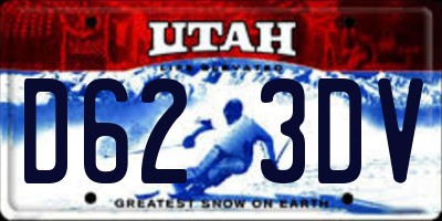 UT license plate D623DV