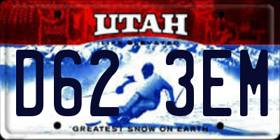 UT license plate D623EM