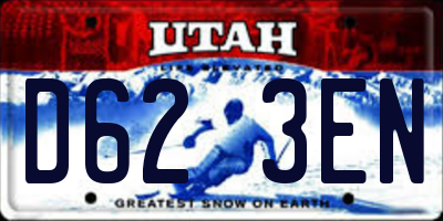 UT license plate D623EN