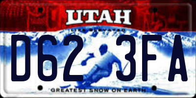 UT license plate D623FA