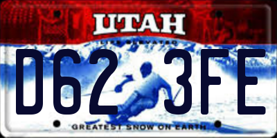 UT license plate D623FE
