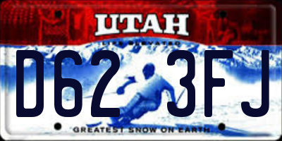 UT license plate D623FJ