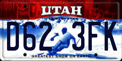 UT license plate D623FK