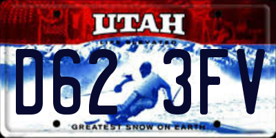 UT license plate D623FV