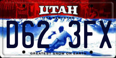 UT license plate D623FX