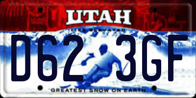 UT license plate D623GF