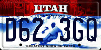 UT license plate D623GQ