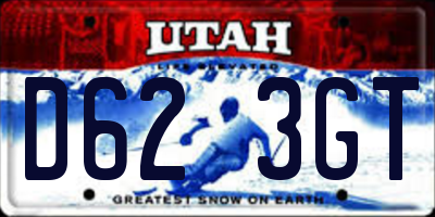 UT license plate D623GT
