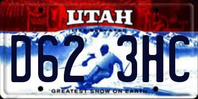 UT license plate D623HC