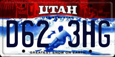 UT license plate D623HG