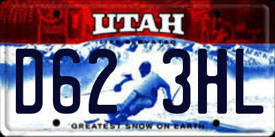 UT license plate D623HL
