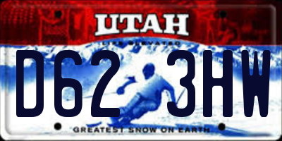 UT license plate D623HW