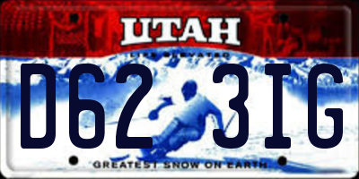 UT license plate D623IG