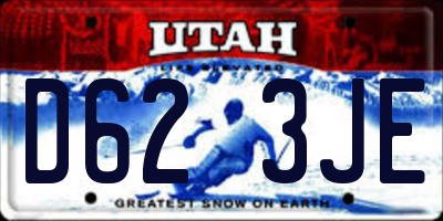 UT license plate D623JE
