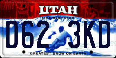 UT license plate D623KD