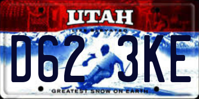 UT license plate D623KE