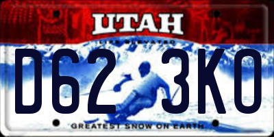 UT license plate D623KO