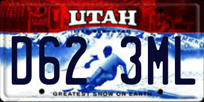 UT license plate D623ML