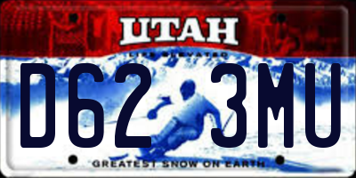 UT license plate D623MU