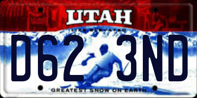 UT license plate D623ND