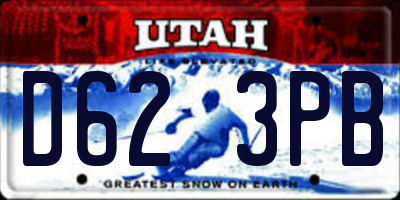 UT license plate D623PB