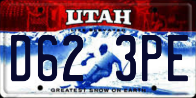 UT license plate D623PE
