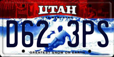 UT license plate D623PS