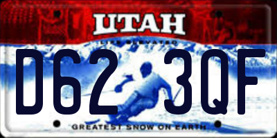 UT license plate D623QF