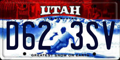UT license plate D623SV