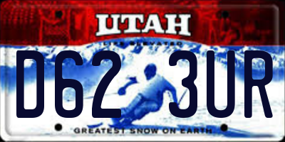 UT license plate D623UR