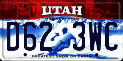 UT license plate D623WC