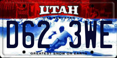 UT license plate D623WE