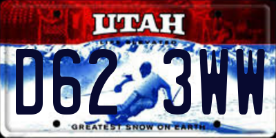 UT license plate D623WW