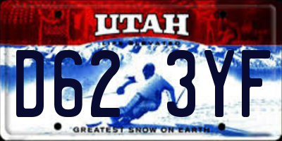 UT license plate D623YF