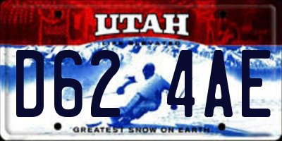 UT license plate D624AE