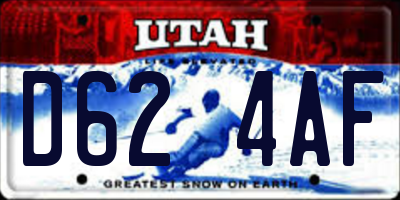 UT license plate D624AF