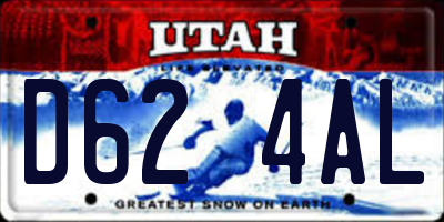 UT license plate D624AL
