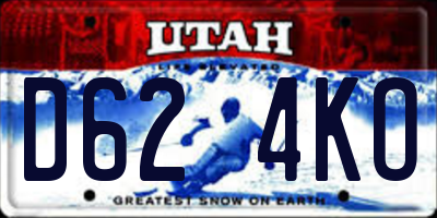 UT license plate D624KO