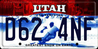 UT license plate D624NF