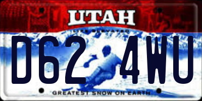 UT license plate D624WU