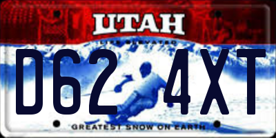 UT license plate D624XT