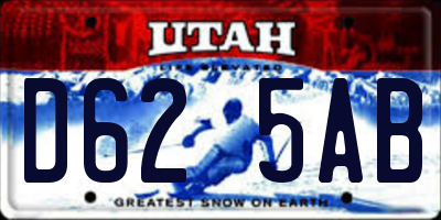 UT license plate D625AB