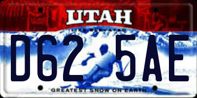 UT license plate D625AE