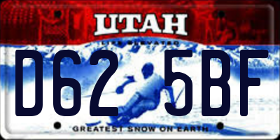 UT license plate D625BF