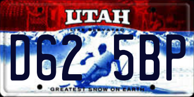 UT license plate D625BP